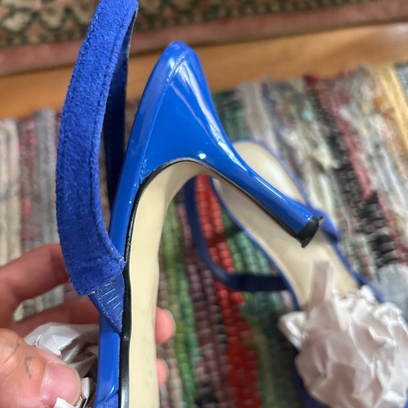 Vintage Y2K Liz Claiborne Royal Blue Suede Kitten Heels 8M - Picture 8 of 16